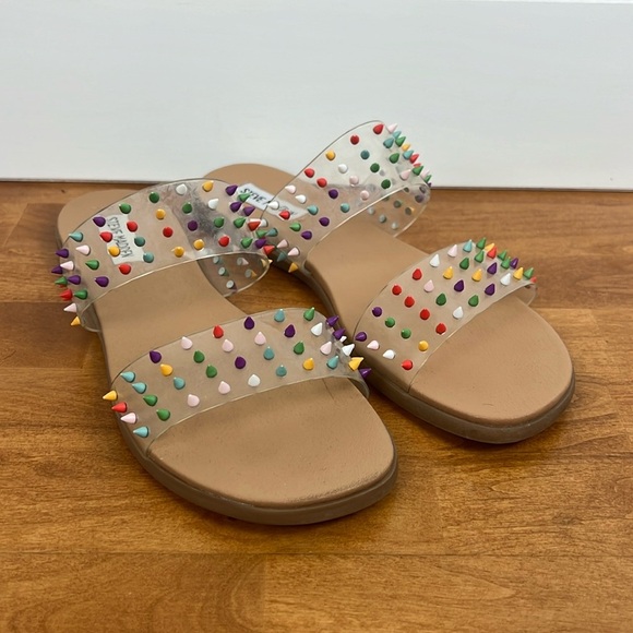 Steve Madden blizie spiky colorful slide sandals size 8 fun casual trendy - Picture 1 of 7